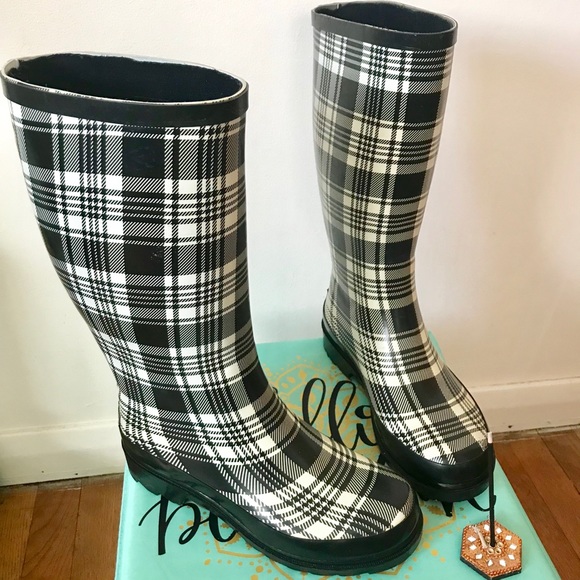 Plaid Rain Boots - Picture 1 of 4